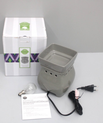 Scentsy Light From Within Plug-in Mini Wachswärmer glänzendem Grau Neu