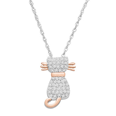 cat diamond pendant