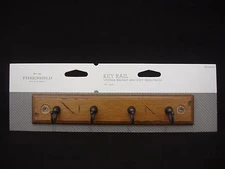 Threshold 4 Hook Key Rail 8 ¾“ Vintage Walnut & Soft Iron Finish No. 085030205