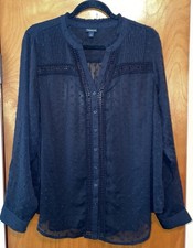 Torrid Black Sheer Mesh Embroidered Polka Dot...
