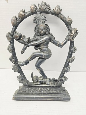 Vintage Metal Shiva Nataraja Lord of Dance Metal Sculpture Art Collectible Hindu
