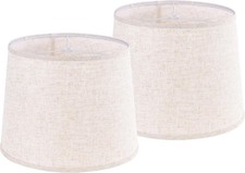 GO SO Set of 2 Beige Drum Lamp Shades -11" Top x 13" Bottom x 10" High Spider 