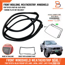 Front Window Gasket Rubber Seal Fit Toyota Pickup 89-96 w/ Moulding Slot Chrome