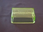 Green Depression Uranium Glass 1 LB Butter Cover Lid Only -Hazel Atlas Glows