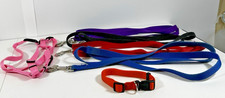 Dog Leashes, Collars and Harness Assorted Colors and Sizes Lot of Six 11C 