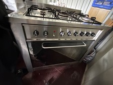 Stainless Steel Freestanding Gas Cooker 4-Burner Hob Single Oven Grill