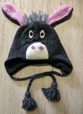 Knitted Wool Donkey Hat, Handmade In Nepal, Ladies One Size