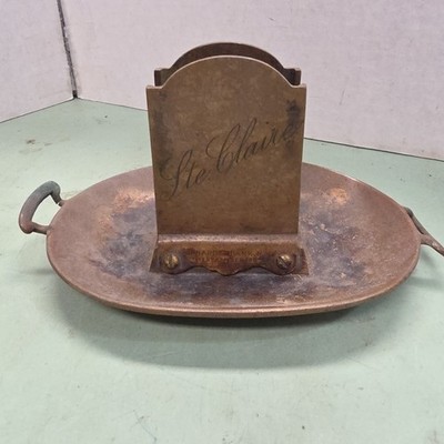 Bernard & Frank Ste Claire Hotel Brass Cigarette Holder/Ashtray Detroit Michigan