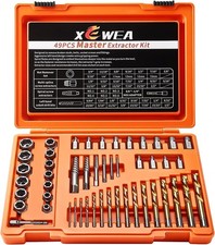 XEWEA 49PCS Screw Bolt Extractor Set with Left Hand Drill Bit Set, Multi-Sp...