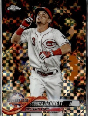 2018 Topps Chrome Update Scooter Gennett X-Fractor HMT91 SN Cincinnati Reds