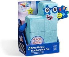 Sing-Along Numberblock Five Plush, Music Toys, Numbers for Toddlers, Preschool L