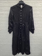 New 5 à 7 Joyce Long Sleeve Button Down Black Dress Size 8 (US)