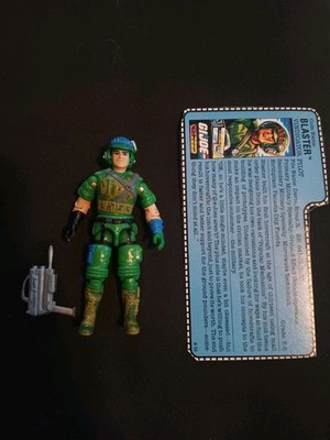 Vintage 1987 G.I. Joe Blaster Figure w/ Filecard 99% Complete Missing Face Mask