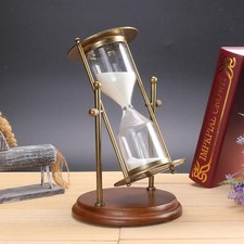 Wooden Rotating 15 Minutes Hourglass Bronze