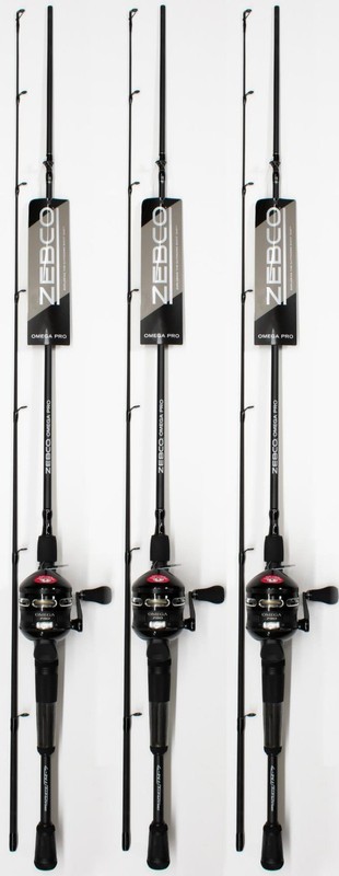(LOT OF 3) ZEBCO OMEGA PRO Z03 6'6" MED 2PC SPINCAST COMBO Z03PRO662M 21-37546