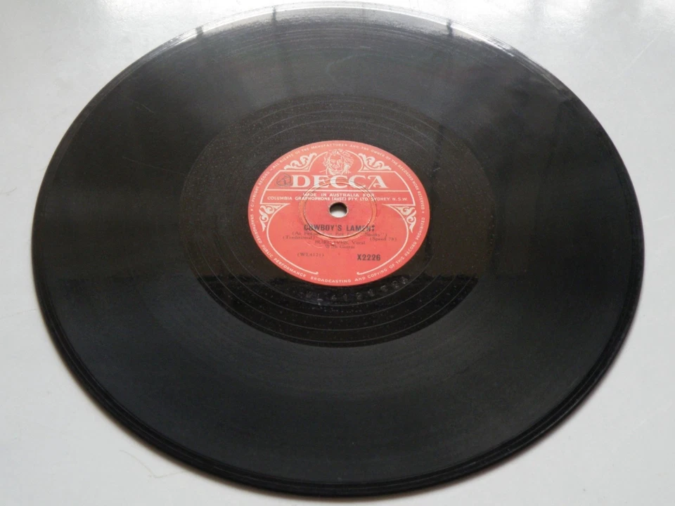 BURL IVES 1946 *COWBOY'S LAMENT +DOWN IN THE VALLEY* OZ DECCA RECORDS 10"78 RARE - Image 3 of 4