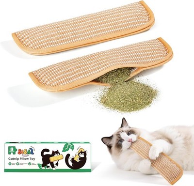 Cat Toys Pack of 2 W/ 6000mg A Organic Catnip Soft Sisal Material Indoor Kitten