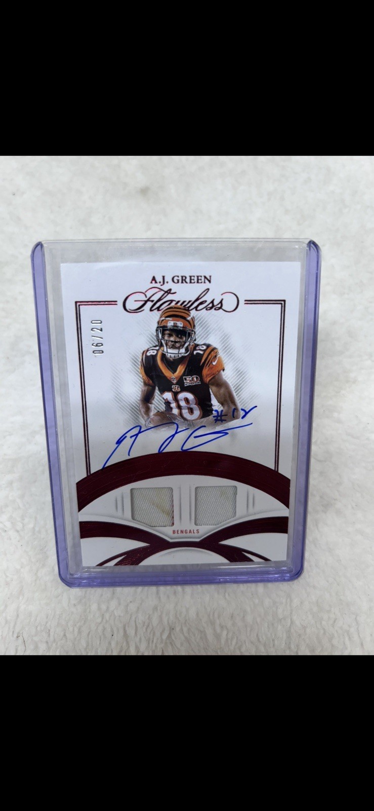 2025 Flawless AJ Green Ruby "GAME WORN" Dual Patch Auto  6/20