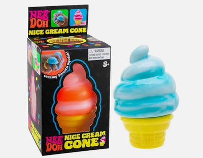 PINK NeeDoh NICE CREAM CONE Ice Cream Swirl Squishy Toy NEE DOH Stress Ball