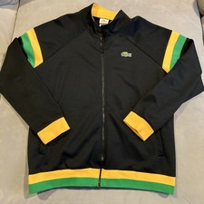 Awesome - Lacoste - Jamaica - Black Full Zip Track Jacket - Men's 7 / XL