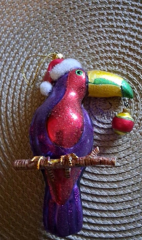 Kurt Adler Glass Toucan Christmas Ornament 