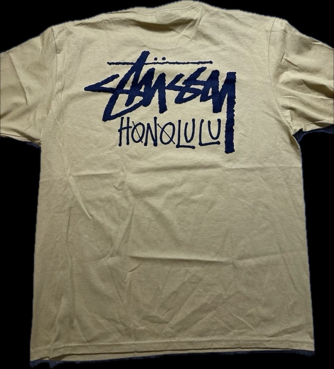 Stussy Honolulu Khaki Graphic Logo Men's Short Sleeve T-Shirt | eBay