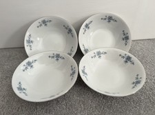 4 x Vintage Winterling Schwarzenbach Ceramic  Bowls Dishes, White Blue Floral