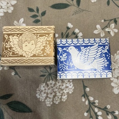 VTG Avon Glistening Holiday Angel & Dove Soap 1 Oz Granny-Cottage Core Old Stock