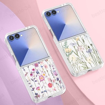 Stoßfeste Blumen Hülle für Samsung Galaxy Z Flip7 FE Flip6 Flip5 Flip4 3 Case