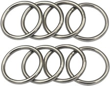 DGOL 24 Packs 1-1/2 Inch Welded O Ring 304 Stainless Steel round Ring Buckles, I