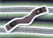 Total Saddle Fit - Shoulder Relief Cinch - 28" Brown / White Fleece Liner  
