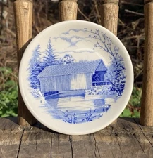 Wood & Sons Dummerston Bridge Plate Sturbridge MA covered bridge 4” England