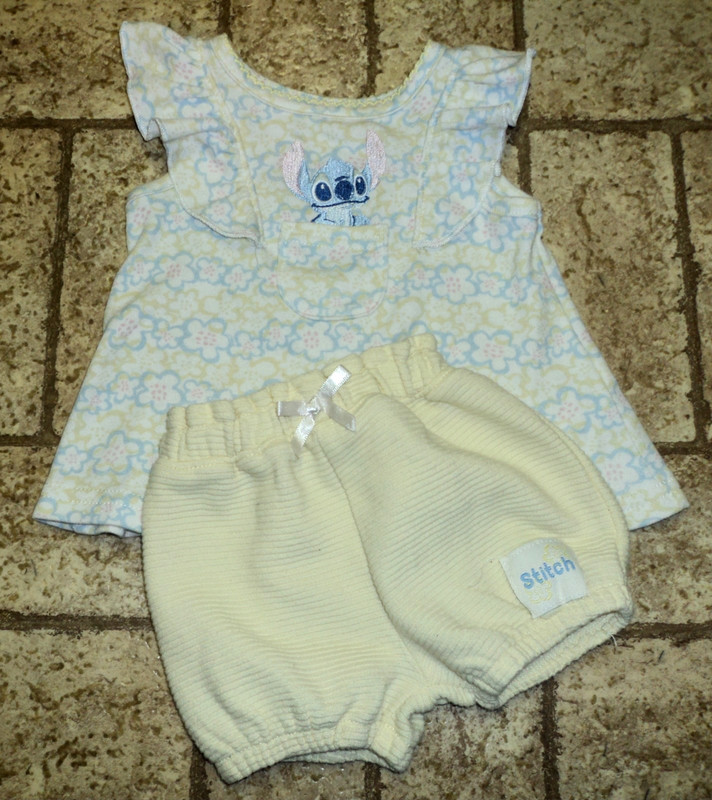 Disney Lilo & Stitch Girl's 2 Piece Set. Sz. 3-6 Mos. Cute!