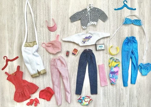 Barbie & Others Doll Clothes & Accessories Lot Assorted 1990s Vintage