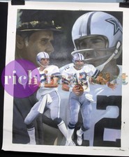 Dallas Cowboys Roger Staubach NFL Football Art Original Oil Painting on Canvas 2