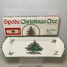 Spode Christmas Tree Rectangular Tray 9 inch with Original Box