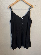 Wild Fable Black Loose Button Spaghetti Strap...