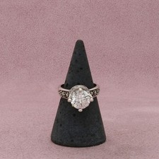 sterling silver marcasite studded cz ring size 6.5