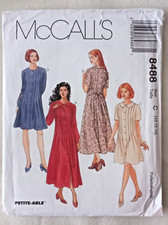 McCALLS 8488 Misses Front & Back Tuck Dress in 2 lengths PATTERN 10-12-14