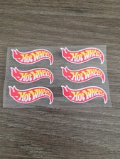 6pk Hotwheels Logo UVDTF Decal Sticker 2 Inch X 1 Inch Waterproof Raised USA