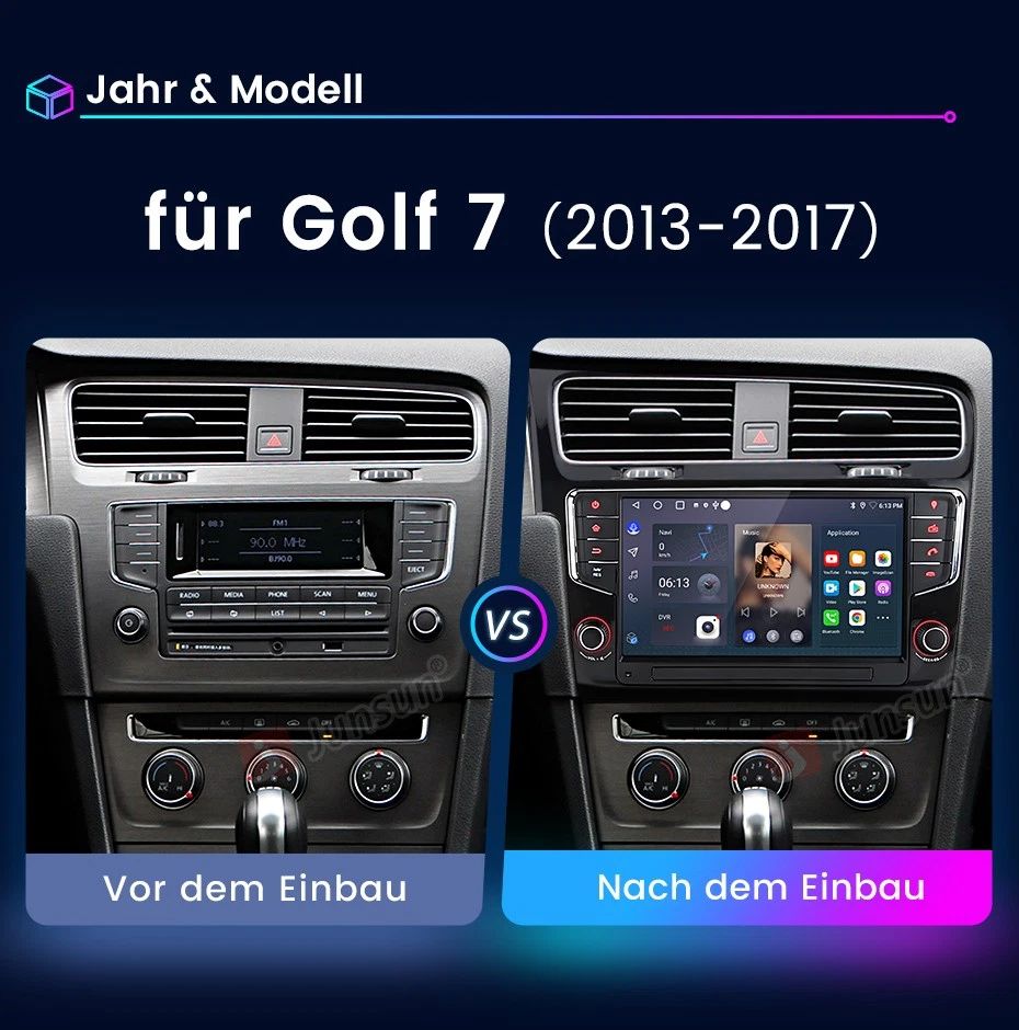9" Android 14 Für VW Golf VII MK7 2012-2020 Autoradio CarPlay GPS Navi WIFI DAB+ - Bild 2 von 4