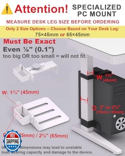 Under Desk PC Mount - No Drilling 40 lb Capacity, Computer Holder