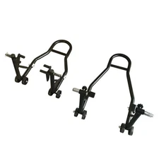 Motorcycle Front & Rear Swingarm Spool Lift Combo Wheel Lift Stands Black