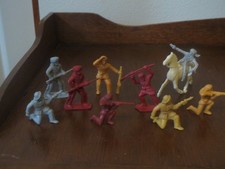 Vintage Tim Mee Frontiersmen/Pioneers playset 9 figures  one horse