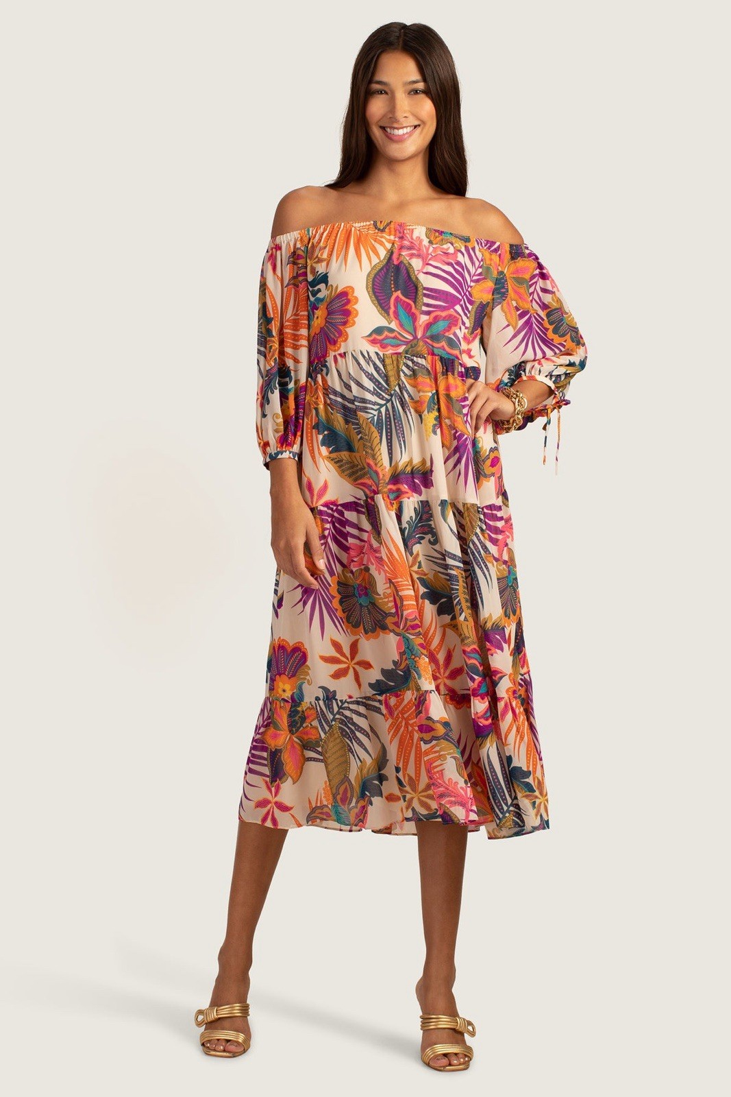 Trina Turk Cattleya Dress NWT Women’s Size Large $358 Floral Print Sundress
