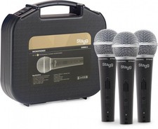 Stagg SDM50-3 Cardioid Dynamic Live Vocal Instrument Microphone Mic 3-Pack