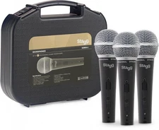 Stagg SDM50-3 Cardioid Dynamic Live Vocal Instrument Microphone Mic 3-Pack