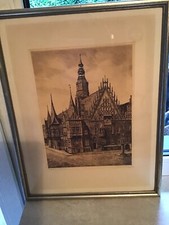 Rathaus Breslau Radierung? von Fritz Hartmann