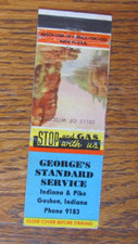 GEORGE'S STANDARD GAS STATION MATCHBOOK COVER: GOSHEN, INDIANA MATCHCOVER -B22