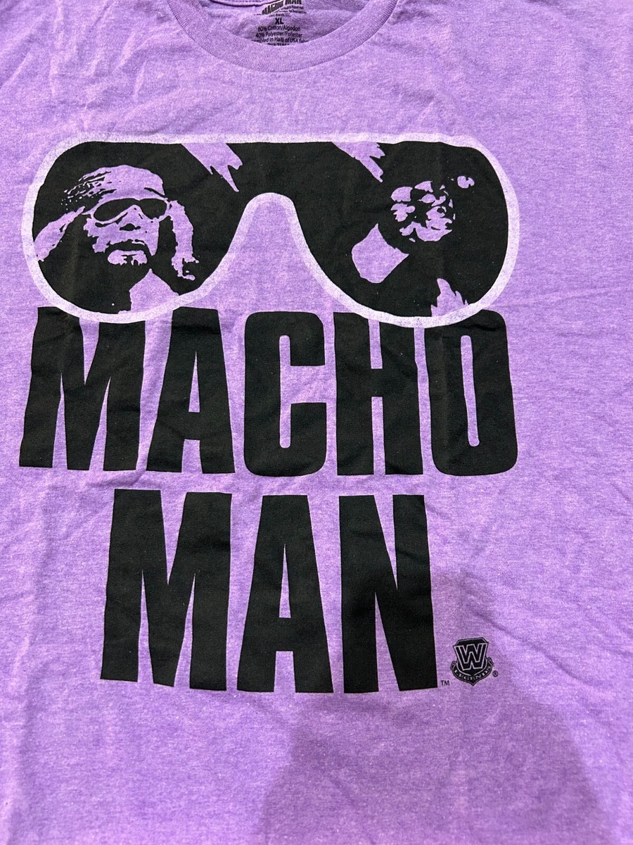 macho man dress shirt Macho Man Randy Savage In Sunglasses Mens Purple Shirt WWE Wrestling XL NEW
